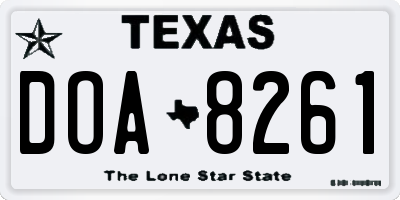TX license plate DOA8261