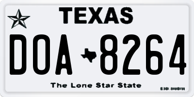 TX license plate DOA8264
