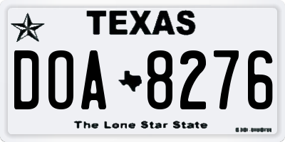 TX license plate DOA8276