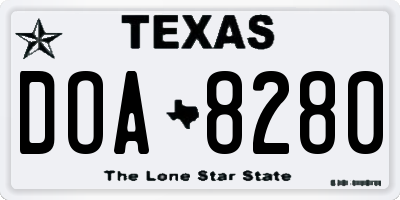 TX license plate DOA8280