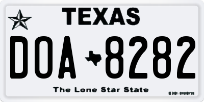 TX license plate DOA8282