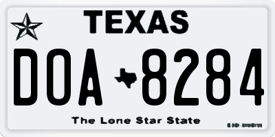 TX license plate DOA8284