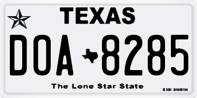 TX license plate DOA8285