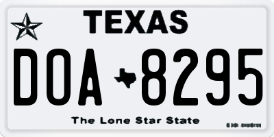TX license plate DOA8295