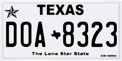 TX license plate DOA8323