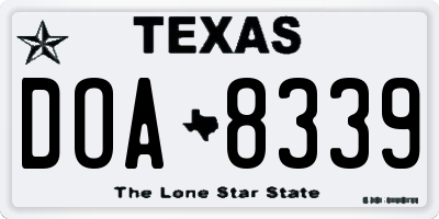 TX license plate DOA8339