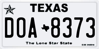 TX license plate DOA8373