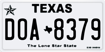 TX license plate DOA8379