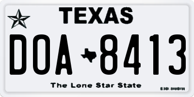 TX license plate DOA8413