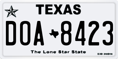 TX license plate DOA8423
