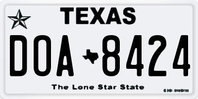 TX license plate DOA8424