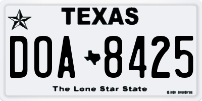 TX license plate DOA8425