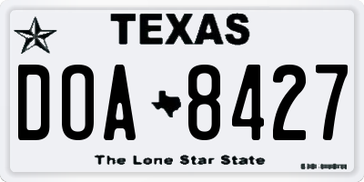 TX license plate DOA8427