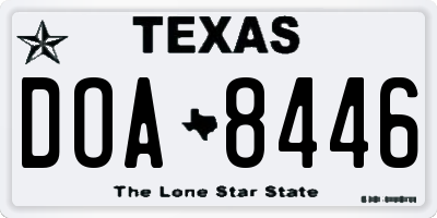 TX license plate DOA8446