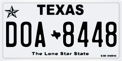 TX license plate DOA8448