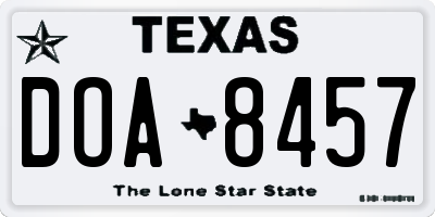 TX license plate DOA8457