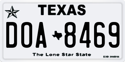 TX license plate DOA8469