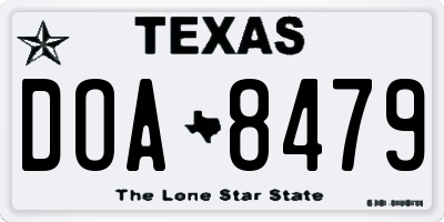 TX license plate DOA8479