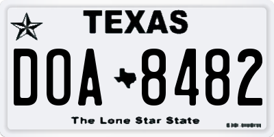 TX license plate DOA8482