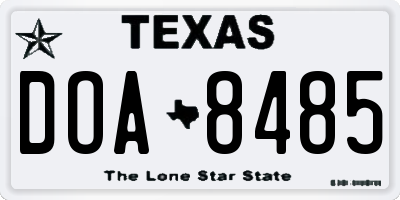 TX license plate DOA8485