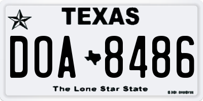 TX license plate DOA8486