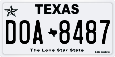 TX license plate DOA8487