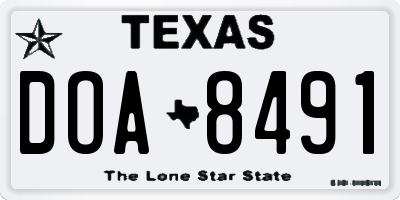 TX license plate DOA8491