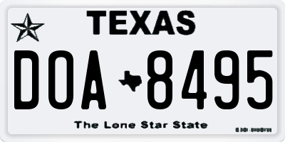 TX license plate DOA8495