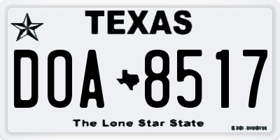 TX license plate DOA8517