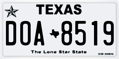TX license plate DOA8519