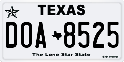 TX license plate DOA8525