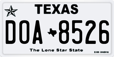 TX license plate DOA8526