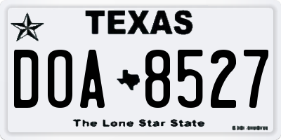 TX license plate DOA8527