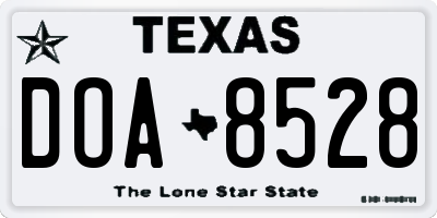 TX license plate DOA8528