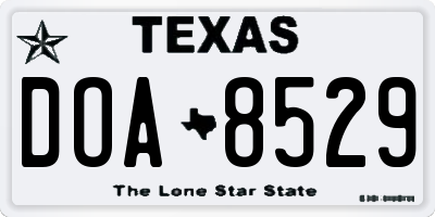 TX license plate DOA8529