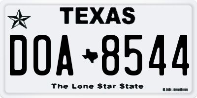TX license plate DOA8544