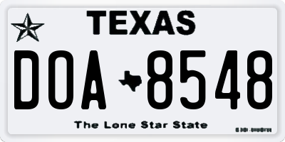 TX license plate DOA8548