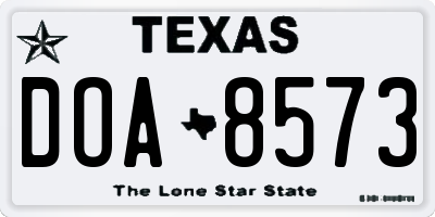 TX license plate DOA8573
