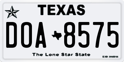 TX license plate DOA8575