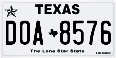 TX license plate DOA8576