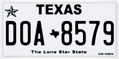 TX license plate DOA8579