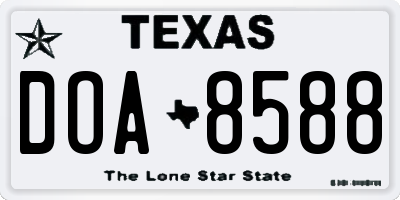 TX license plate DOA8588