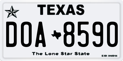 TX license plate DOA8590