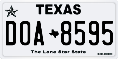 TX license plate DOA8595