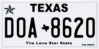 TX license plate DOA8620