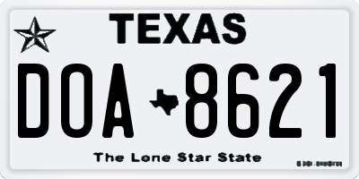 TX license plate DOA8621