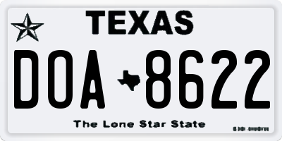 TX license plate DOA8622