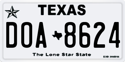 TX license plate DOA8624