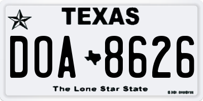 TX license plate DOA8626
