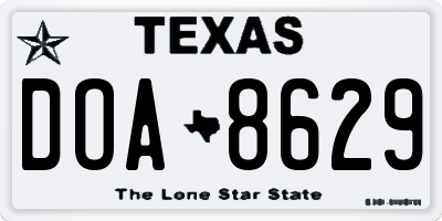 TX license plate DOA8629